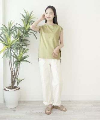 ★オーガニックコットンポンチ　細見えフレンチスリーブＴシャツ