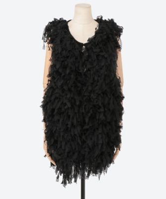 （新品）OPEN SESAME CLUB tulle fur vest OPEN SESAME CLUB tulle fur vest