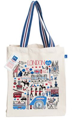 ＜Julia GASH＞★ショッピングバッグ（大）Ａ　Ｃｅｌｅｂｒａｔｉｏｎ　ｉｎ　Ｌｏｎｄｏｎ　ストライプハンドル