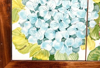 ★木製額入　陶板絵画（あじさい）