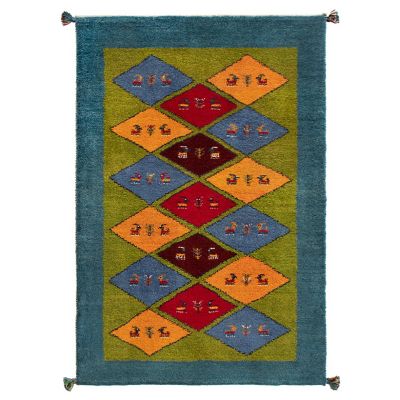 【SALE】三越伊勢丹オンラインストア ペルシャ手織りギャッベ 玄関マットLサイズ 7（2）G1049：81×121cm、厚み2.3cm ドアマット【三越伊勢丹/公式】