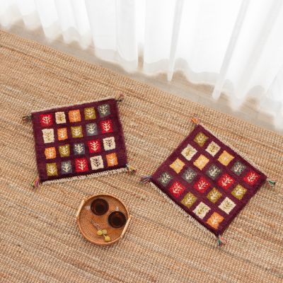 ★ペルシャ手織りギャッベ　チェアサイズ２枚セット　７