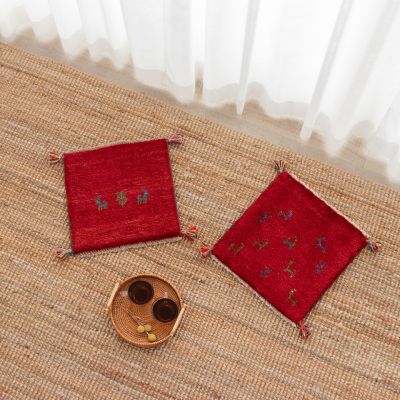 ★ペルシャ手織りギャッベ　チェアサイズ２枚セット　７