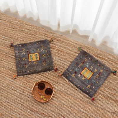 ★ペルシャ手織りギャッベ　チェアサイズ２枚セット　７