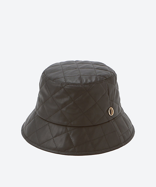 ＜三越伊勢丹/公式＞ Chapeau d O Fake Leather Quilt Bucket BLACK 帽子