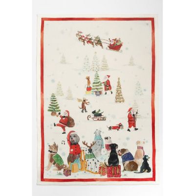 ★クリスマスリネンキッチンクロスセット　ジングルウーフ
