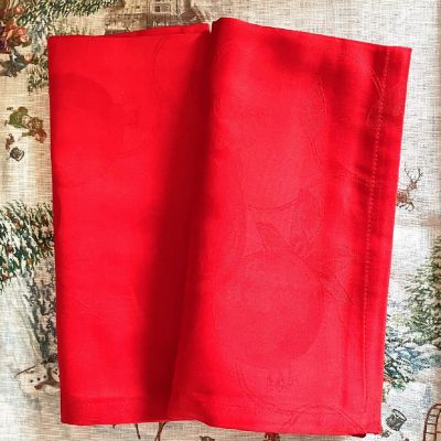 ＜Tessitura Toscana Telerie＞★ジャカードコットンナプキンセット　エスペーリア　ロッソ