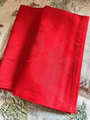 ★ジャカードコットンナプキンセット　エスペーリア　ロッソ