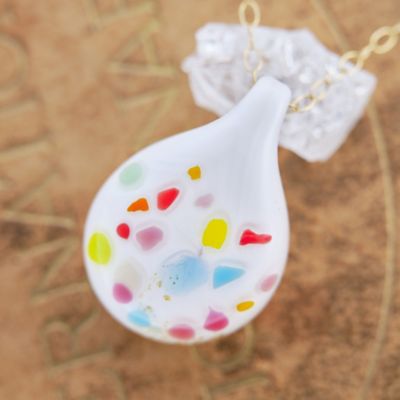 北海道/幸愛硝子/ユキエガラス ★【産直】【Crystal】ドロップペンダント「Sunday」(2023 Winter Ver)14kgfチェーン付き