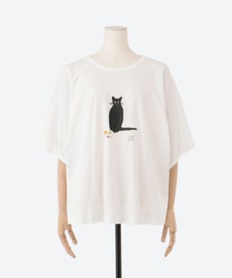 ＳＵＰＥＲ　ＨＡＫＫＡ×椎木彩子「猫と、花」プリントドルマンＴシャツ