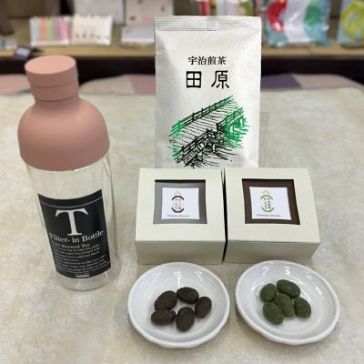 ＜京都/ちきりや＞★【産直】お茶とあーもんどとフィルターインボトルセット