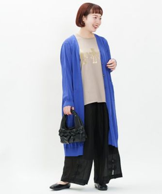 ＜AS KNOW AS olaca (Women/大きいサイズ)＞洗えるギャザロングカーデ