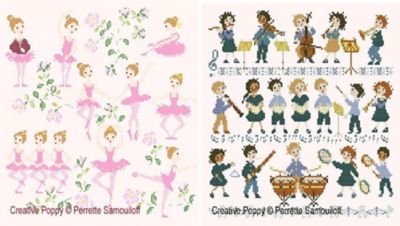 Perrette Samouiloff/ペレッテ・サモイロフ ★「La lecon de danse」(ペレッテ・サモイロフ作) ダンス・オーケストラ 図案
