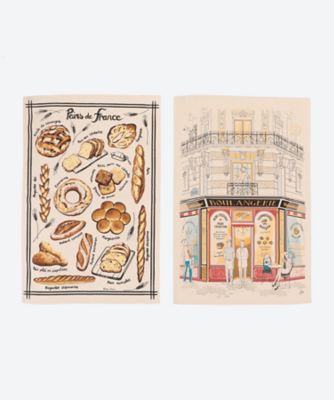 ＜French Country＞★パリのパン屋さん　キッチンクロス２枚セット