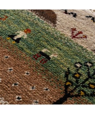 ★ペルシャ手織りギャッベ（リーズバフト）　丸形