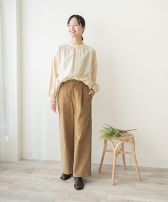 ★バンドカラーオーバーブラウス