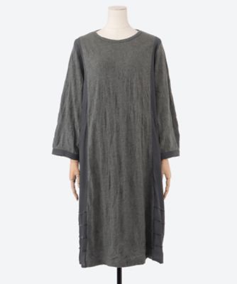 コットンリンクスローズジャカード×セルロースツイルワンピース