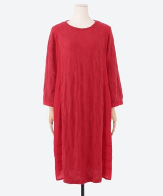 コットンリンクスローズジャカード×セルロースツイルワンピース