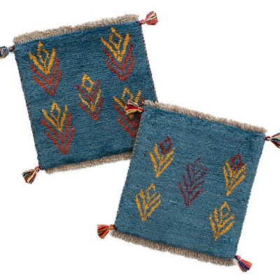 【SALE】三越伊勢丹オンラインストア ペルシャ絨毯 手織りギャッベ チェアサイズ2枚セット 10 (1)ms14376・ms14377 ラグ【三越伊勢丹/公式】