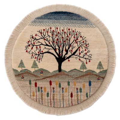 ペルシャ手織りギャッベ リーズバフト 丸ラグ　ギヤベ ☆ペルシャ手織りギャッベ（リーズバフト） 丸形Mサイズ | 三越