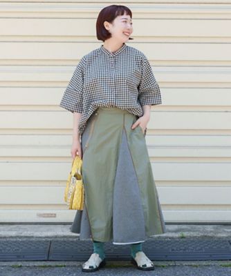 ＜AS KNOW AS olaca (Women/大きいサイズ)＞ナイロンと裏毛仲良くＳＫ