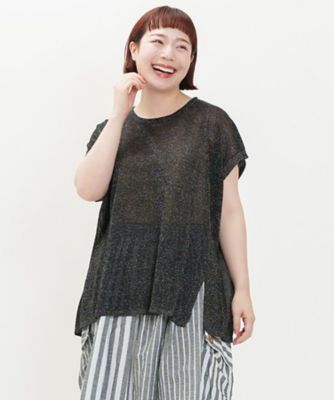 AS KNOW AS olaca (Women/大きいサイズ)/アズ ノゥ アズ オオラカ ラメキラニットゆるＶＴ