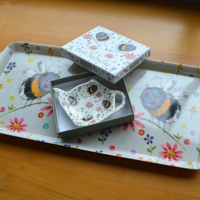 ★ぶんぶんセット（ハチデザインのティーバッグトレイ＋サンドイッチトレイ）