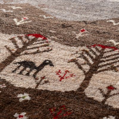 ★ペルシャ手織りギャッベ（リーズバフト）　丸形Ｍサイズ