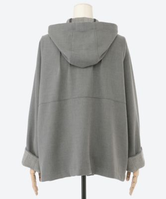 ポリエステルレーヨンダブルフェイスフードコート 46140044