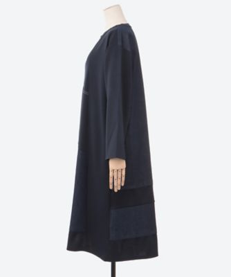 ★ファスナー使いデニム切替ワンピース（クローバー）
