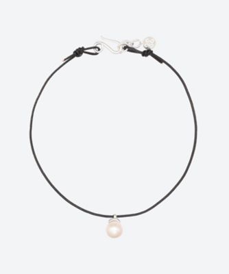 LEATHER PEARL CHOKER A23N4－P