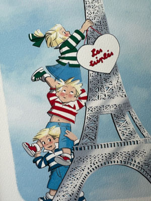 LES TRIPLÉS フランスの漫画家 3枚セット ヴィンテージ新品 LES