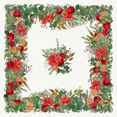 ☆クリスマスリネンマルチクロス ＜ガーランド グリー＞ | Tessitura