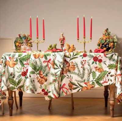 ＜Tessitura Toscana Telerie＞★クリスマスコットンテーブルクロス　＜ナットヌック＞