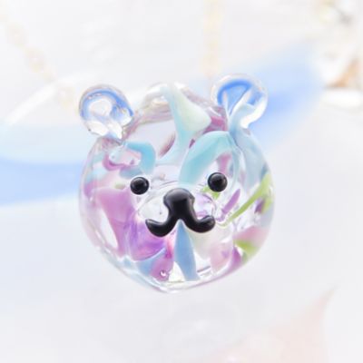 北海道/幸愛硝子/ユキエガラス ★【産直】【Crystal】 「クマクリスタル」(14KGFチェーン付き)