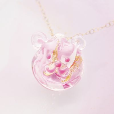 北海道/幸愛硝子/ユキエガラス ★【産直】【Ｃｒｙｓｔａｌ】　「クマクリスタル」（１４ＫＧＦチェーン付き）