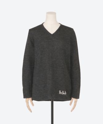 【SALE】アルパカハウス(Women/大きいサイズ)/アルパカハウス ベビーアルパカVネックプルオーバー(クローバー) グレー トップス【三越伊勢丹/公式】