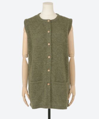 【SALE】アルパカハウス(Women/大きいサイズ)/アルパカハウス ふんわりあたたか前開きチュニック(クローバー) ミドリ トップス【三越伊勢丹/公式】