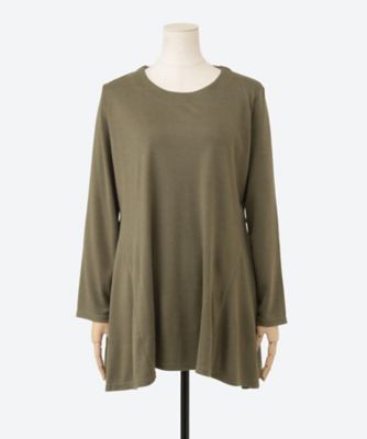 【SALE】QUINTY (Women/大きいサイズ)/クインティ 裾切り替えフレアチュニックプルオーバー(クローバー) カーキ トップス【三越伊勢丹/公式】