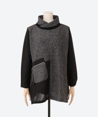 ☆異素材切替デザインチュニックプルオーバー（クローバー） | QUINTY