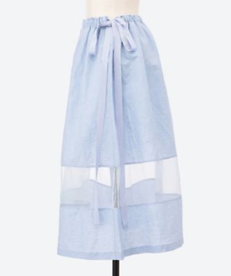 スカート　Ｄｒａｗ―ｓｔｒｉｎｇ　ｌｉｎｅｎ―ｓｉｌｋ　ｓｋｉｒｔ　ＳＫ４１Ｃ２０