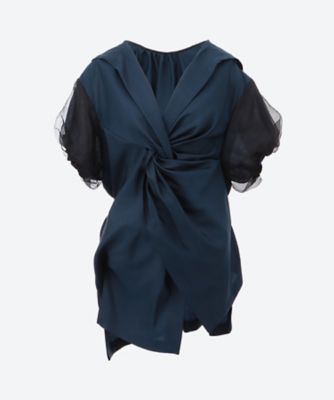 SHANSHAN RUAN (Women)/シャンシャンルアン ブラウス　Ｆｒｏｎｔ　ｋｎｏｔｔｅｄ　ｓｉｌｋ　ｂｌｏｕｓｅ　Ｔ１４４Ｃ４Ｃ