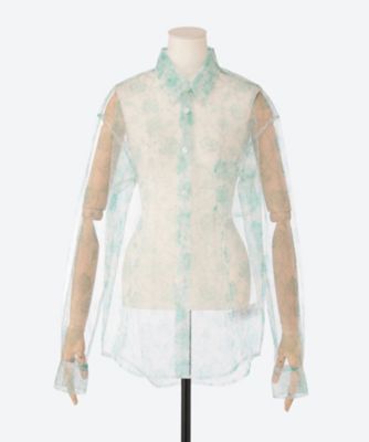 ＜VIVIANO (Women)＞Ｐｒｉｎｔｅｄ　Ｔｕｌｌｅ　Ｓｈｉｒｔ　ＶＭ―ＳＳ２５―ＳＨ１０