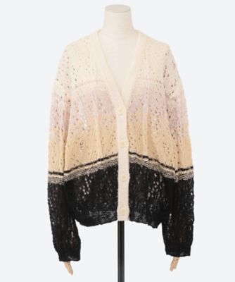 カーディガン　Ｂｒｏｋｅｎ　Ｌａｃｅ　Ｂｏｒｄｅｒ　Ｃａｒｄｉｇａｎ　ＫＧＳＳ２５―Ｋ１１