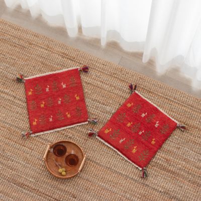 ☆ペルシャ手織りリーズバフトギャッベ チェアサイズ2枚セット 4