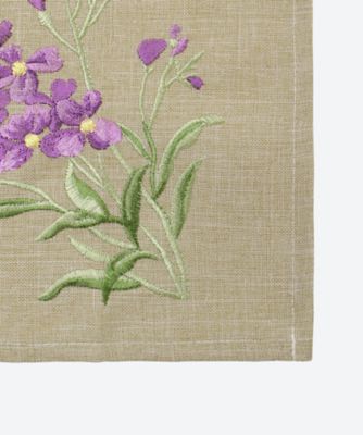 ★花の刺繍　テーブルランナー