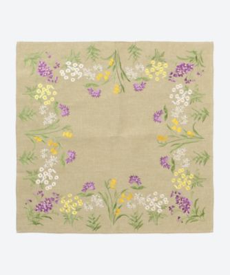 ＜French Country＞★花の刺繍　テーブルクロス