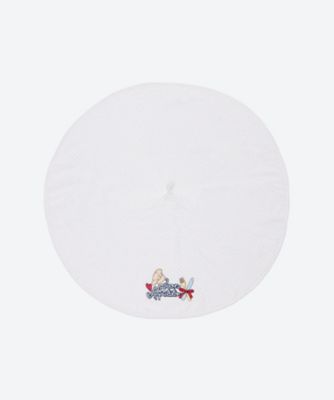 ★ベージュ＆ホワイト　円形タオル２枚セット