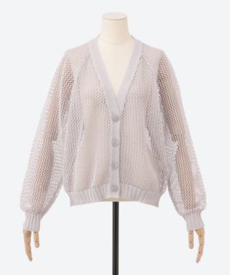 LUNA＆CO/ルナアンドコー メッシュＶネックカーディガン