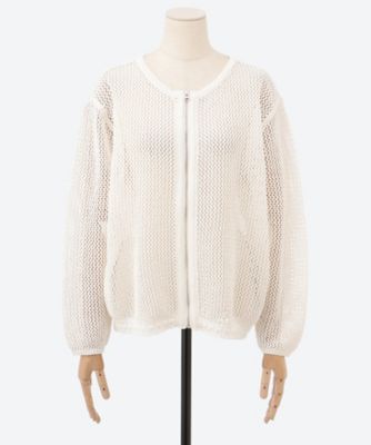 メッシュジップカーディガン